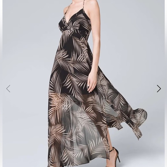 White House Black Market Dresses & Skirts - White House Black Market Palm Print Maxi Dress